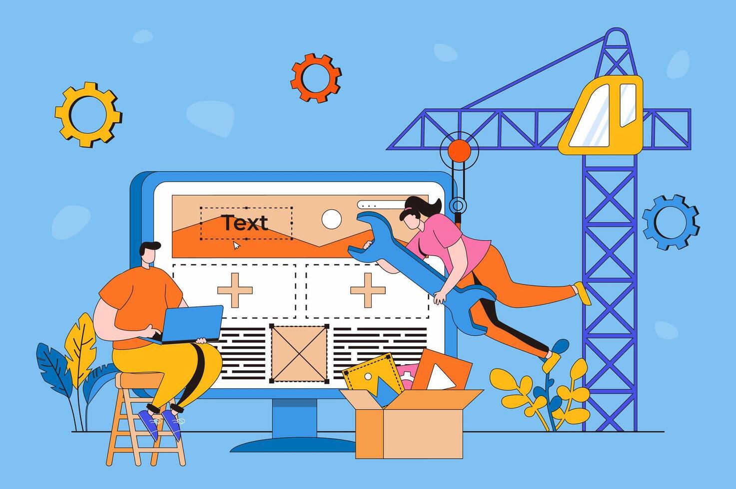 Website construction illustration